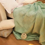 Cuvertura Best Cotton - Gofre, 220x240 cm,100% bumbac, verde menta - imagine 5