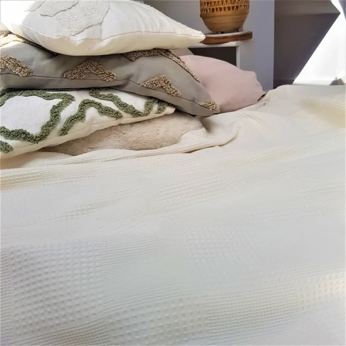 Cuvertura Best Cotton - Gofre, 220x240 cm,100% bumbac, ivoire - imagine 5