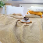 Cuvertura Best Cotton - Gofre, 160x240 cm,100% bumbac, cappuccino