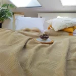 Cuvertura Best Cotton - Gofre, 160x240 cm,100% bumbac, cappuccino - imagine 3