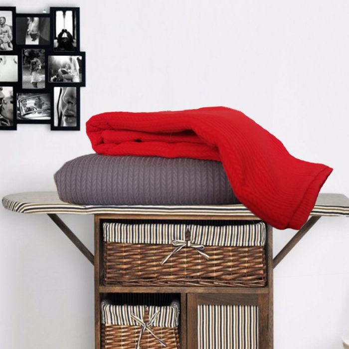 Cuvertura Best Cotton - Pique, 220x240 cm,100% bumbac, rosu - imagine 2