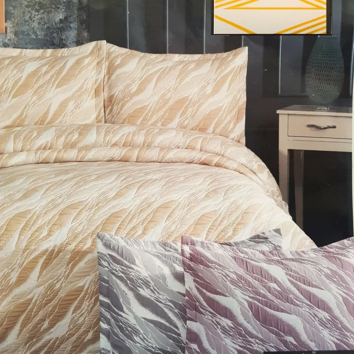 Cuvertura de pat cu 1 fata de perna, matlasate Royal Home Hor- 170x240 cm, cappuccino - imagine 2