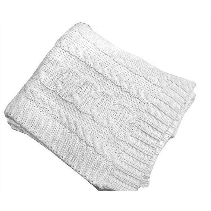 Cuvertura TRICOTATA Best Cotton Deco - 220x240 cm, 100% bumbac, ivoire - imagine 3