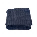 Cuvertura TRICOTATA Best Cotton Deco - 220x240 cm, 100% bumbac, albastra - imagine 3