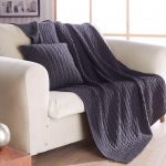 Cuvertura TRICOTATA Best Cotton Deco - 220x240 cm, 100% bumbac, albastra