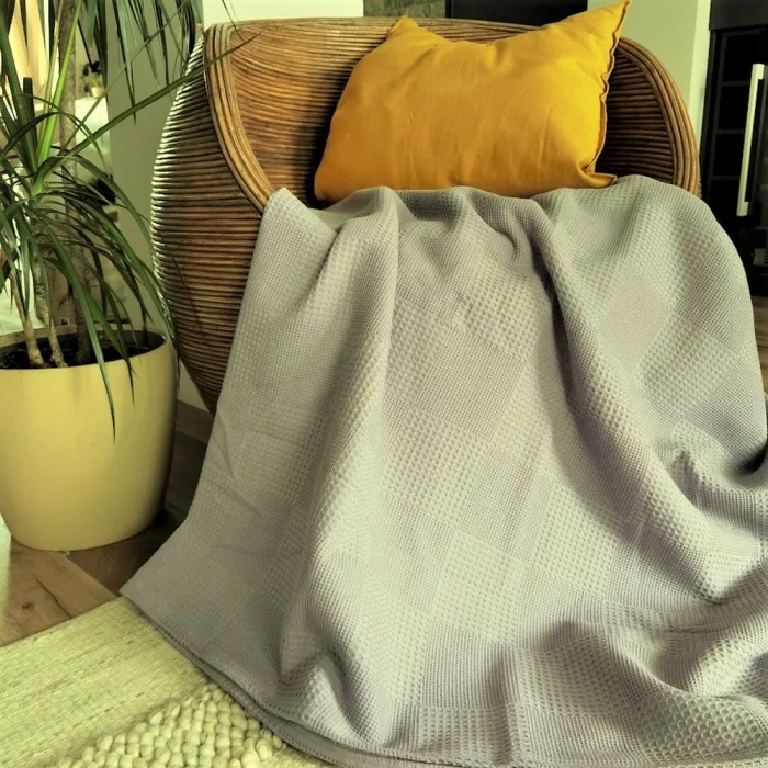 Cuvertura Best Cotton - Gofre, 220x240 cm,100% bumbac, roz ars - imagine 2