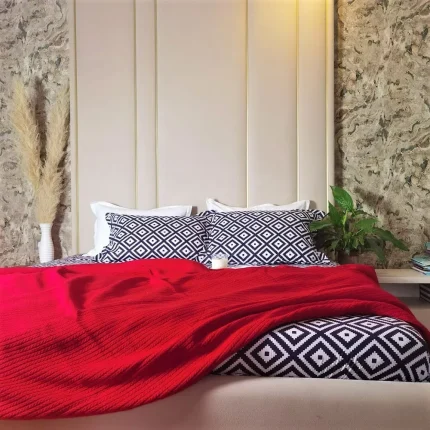 engros-cuvertura pentru pat pique 220x240 cm astoria home bumbac rosu