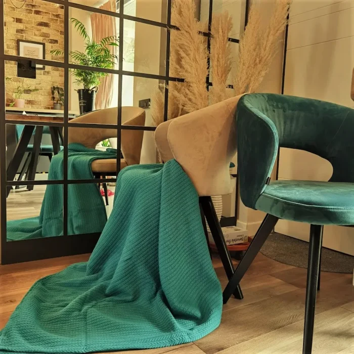 Cuvertura Best Cotton - Pique, 220x240 cm,100% bumbac, verde smarald - imagine 4