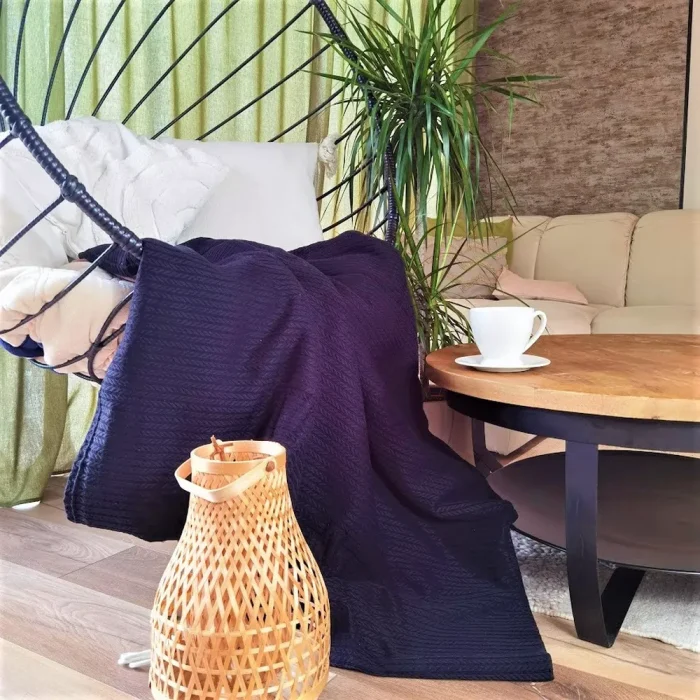 Cuvertura Best Cotton - Pique, 220x240 cm,100% bumbac, bleumarin - imagine 4