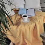 Cuvertura Best Cotton - Pique, 220x240 cm,100% bumbac, galben pai