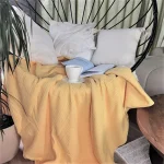 Cuvertura Best Cotton - Pique, 220x240 cm,100% bumbac, galben pai - imagine 4