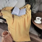 Cuvertura Best Cotton - Pique, 220x240 cm,100% bumbac, galben pai - imagine 3