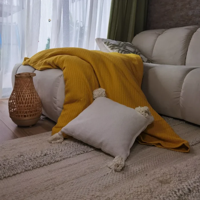 Cuvertura Best Cotton - Pique, 220x240 cm,100% bumbac, ocru - imagine 3