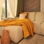 Cuvertura Best Cotton - Pique, 220x240 cm,100% bumbac, ocru - imagine 4