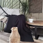 Cuvertura Best Cotton - Pique, 220x240 cm,100% bumbac, negru - imagine 2