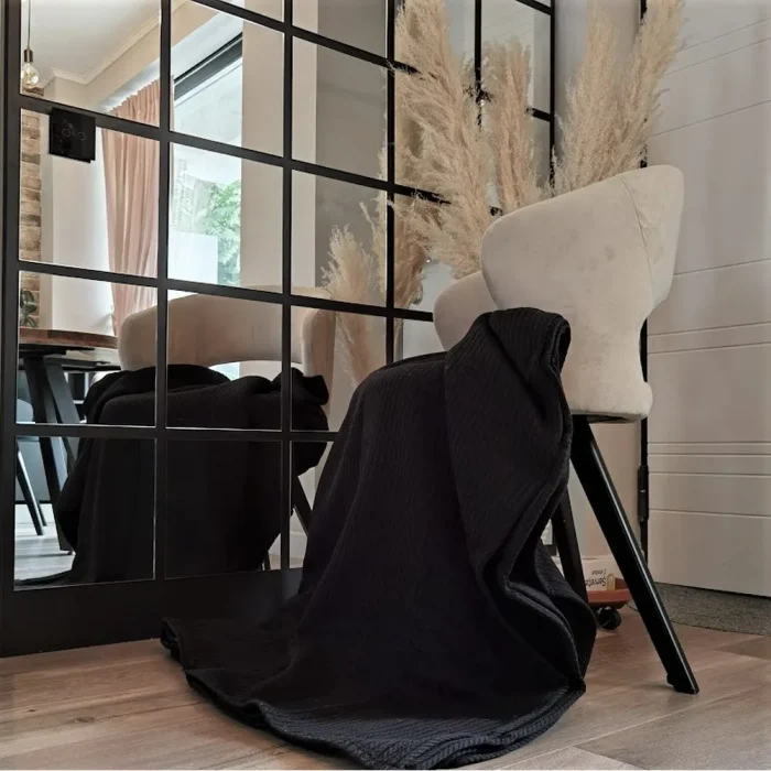 Cuvertura Best Cotton - Pique, 220x240 cm,100% bumbac, negru - imagine 4