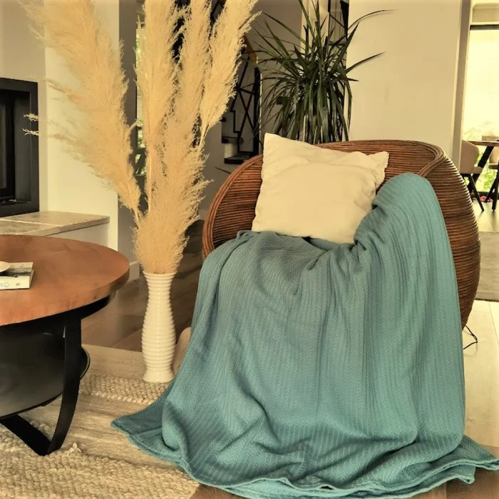 Cuvertura Best Cotton - Pique, 220x240 cm,100% bumbac, aqua marine - imagine 5