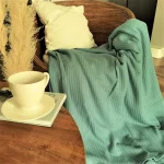 Cuvertura Best Cotton - Pique, 220x240 cm,100% bumbac, aqua marine - imagine 4