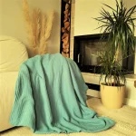 Cuvertura Best Cotton - Pique, 220x240 cm,100% bumbac, aqua marine - imagine 3