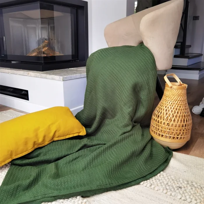 Cuvertura Best Cotton - Pique, 220x240 cm,100% bumbac, verde brad - imagine 3