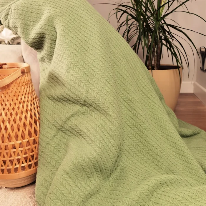 Cuvertura Best Cotton - Pique, 220x240 cm,100% bumbac, verde menta - imagine 3