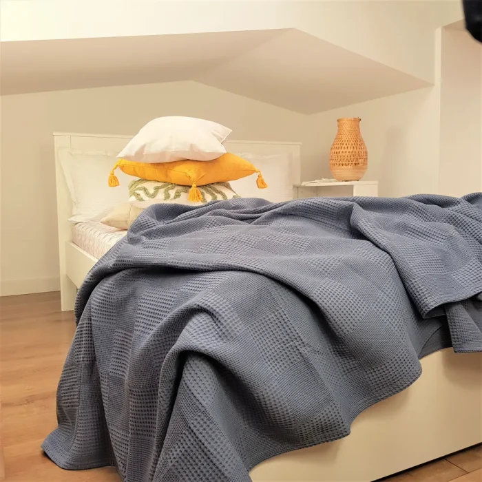 Cuvertura Best Cotton - Gofre, 220x240 cm,100% bumbac, gri antracit - imagine 5