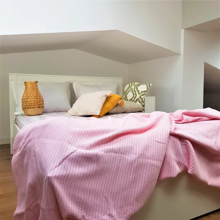 Cuvertura Best Cotton - Pique, 220x240 cm,100% bumbac, roz - imagine 3