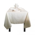 Fata de masa  Best Cotton Hotel - 160x160 cm, Damasc crem - imagine 2