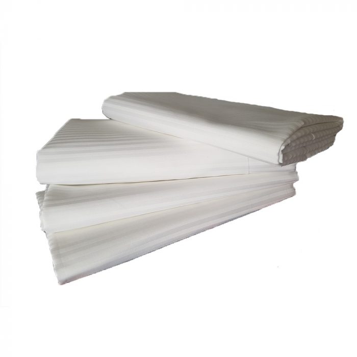 Fete de masa Best Cotton Hotel - 110x110 cm, Damasc Saten, 100% bumbac, alb, latime dungi 0.5 cm - 4 buc - imagine 2