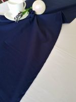 Fata de masa alba cu napron albastru uni Best Cotton Winter 06 - creton, 180x220 cm + 45x180 cm, 100% bumbac - imagine 3