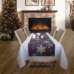 Napron Best Cotton Winter 06 - 45x180 cm, 100% bumbac , albastru cu motive de Craciun - imagine 4