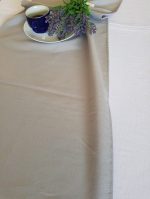 Fata de masa alba cu napron gri uni Best Cotton Winter 01 - creton, 180x220 cm + 45x180 cm,100% bumbac - imagine 3