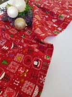 Napron Best Cotton Winter 02 - 45x180 cm, 100% bumbac , rosu cu motive de Craciun - imagine 2