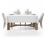 Fata de masa Best Cotton Hotel, 100% bumbac, Ranforce Pakistan,  dimensiunea 150x240 cm, alb - imagine 2