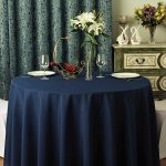 Fata de masa Best Cotton - rotunda cu diametrul 240 cm, Damasc Saten DeLux, 100% bumbac, bleumarin - imagine 2