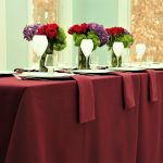 Fata de masa Best Cotton - 180x300 cm, Damasc Saten DeLux, 100% bumbac, burgundy