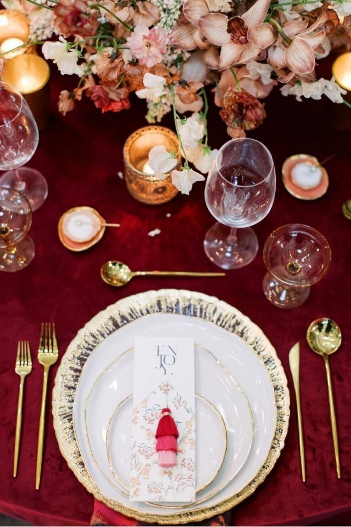 Fata de masa Best Cotton - rotunda cu diametrul 240 cm, Damasc Saten DeLux, 100% bumbac, burgundy - imagine 2