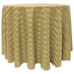 Fata de masa Best Cotton - rotunda cu diametrul 240 cm, damasc saten cu dungi de 1 cm, 100% Bumbac, champagne - imagine 2