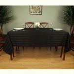 Fata de masa Best Cotton - 150x240 cm, damasc saten cu dungi de 1 cm, 100% Bumbac, negru - imagine 2