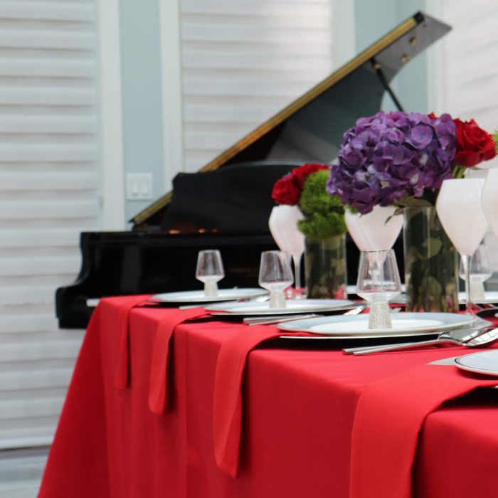 Fata de masa Best Cotton - 150x240 cm, Damasc Saten DeLux, 100% bumbac, rosie - imagine 3