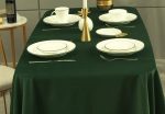 Fata de masa Best Cotton - 150x240 cm, Damasc Saten DeLux, 100% bumbac, verde smarald - imagine 3