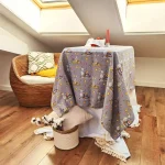 Fata de masa Best Cotton - Paste, 160x160 cm, 100% bumbac, tesatura gofrata, gri 1 - imagine 3