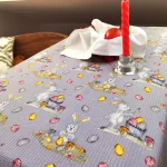 Fata de masa Best Cotton - Paste, 160x160 cm, 100% bumbac, tesatura gofrata, gri 1 - imagine 2