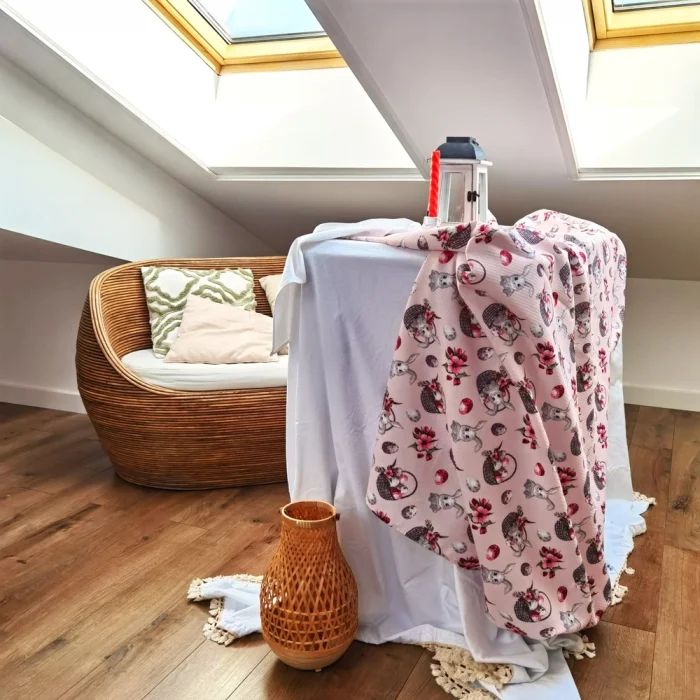 Fata de masa Best Cotton - Paste, 160x160 cm, 100% bumbac, tesatura gofrata, roz 2 - imagine 4