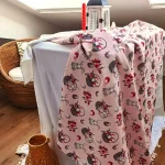 Fata de masa Best Cotton - Paste, 160x160 cm, 100% bumbac, tesatura gofrata, roz 2