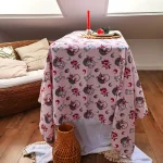 Fata de masa Best Cotton - Paste, 160x160 cm, 100% bumbac, tesatura gofrata, roz 2 - imagine 2