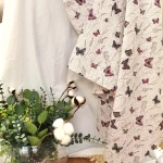 Fata de masa Best Cotton - Paste 160x160 cm, 100% bumbac, tesatura gofrata, fluturi mov - imagine 4