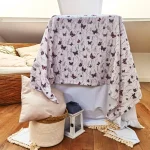 Fata de masa Best Cotton - Paste 160x160 cm, 100% bumbac, tesatura gofrata, fluturi mov - imagine 3