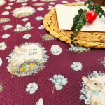 Fata de masa Best Cotton - Paste 160x160 cm, 100% bumbac, tesatura gofrata, mov pruna - imagine 2