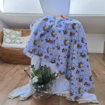 Fata de masa Best Cotton - Paste, 160x160 cm, 100% bumbac, tesatura gofrata, bleu 2